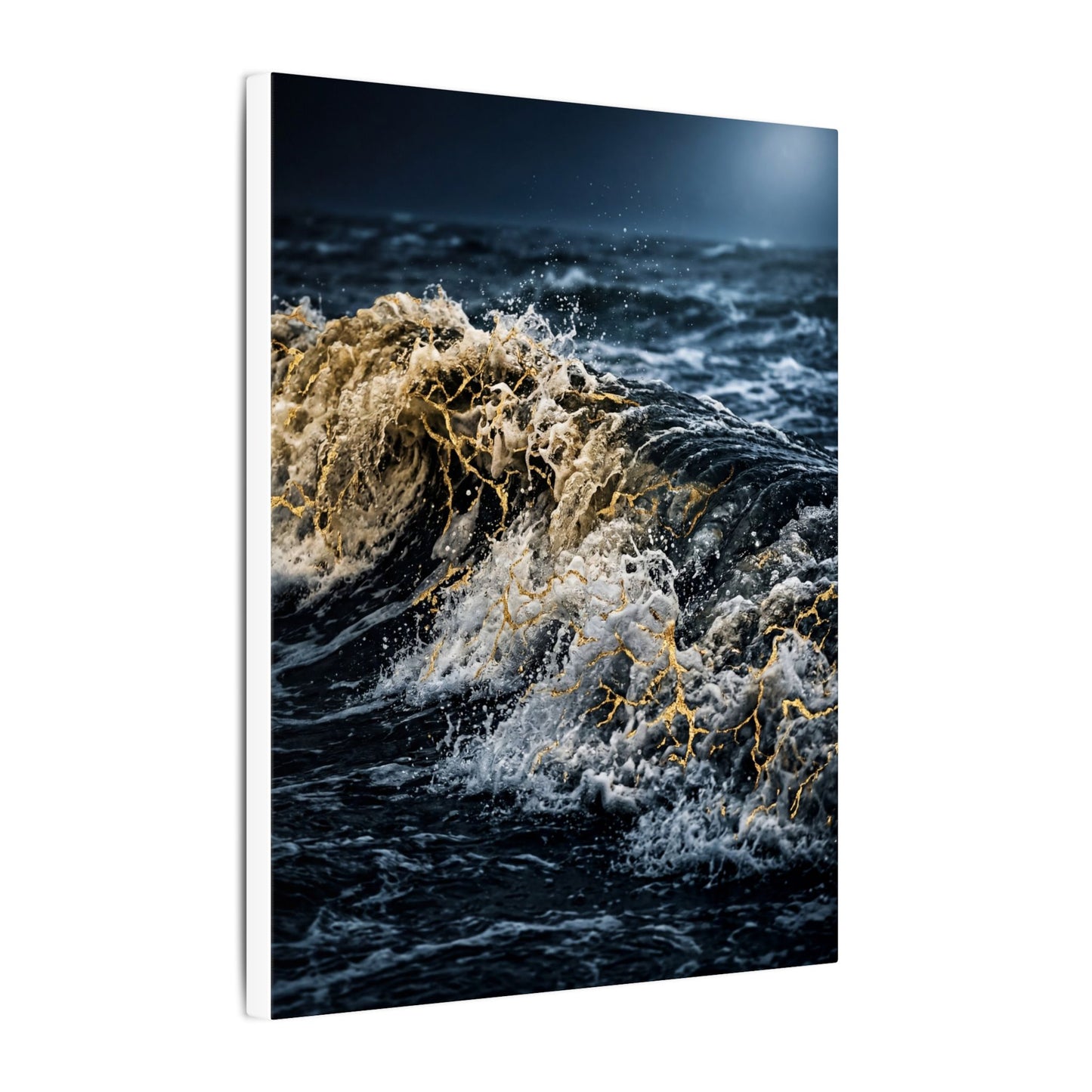 Ocean Wave Winter Canvas Art | Kintsugi Artful Design
