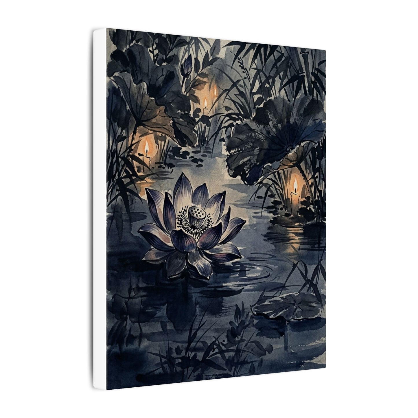 Fukinsei Lotus Flower Canvas Art - Zen Sumi E