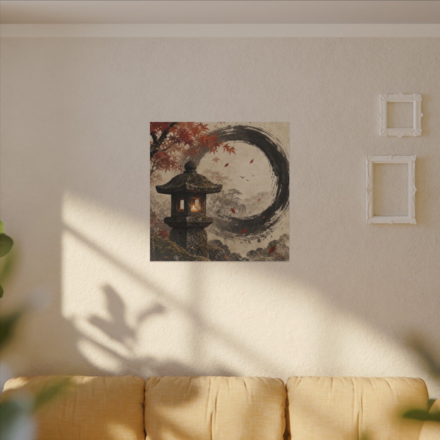Ma Stone Lantern Canvas Art - Zen Enso