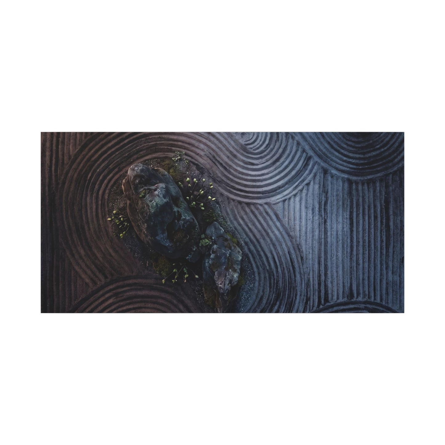 Spring Rock Garden Charcoal Ink Canvas Art | Bold Decor