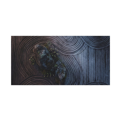 Spring Rock Garden Charcoal Ink Canvas Art | Bold Decor