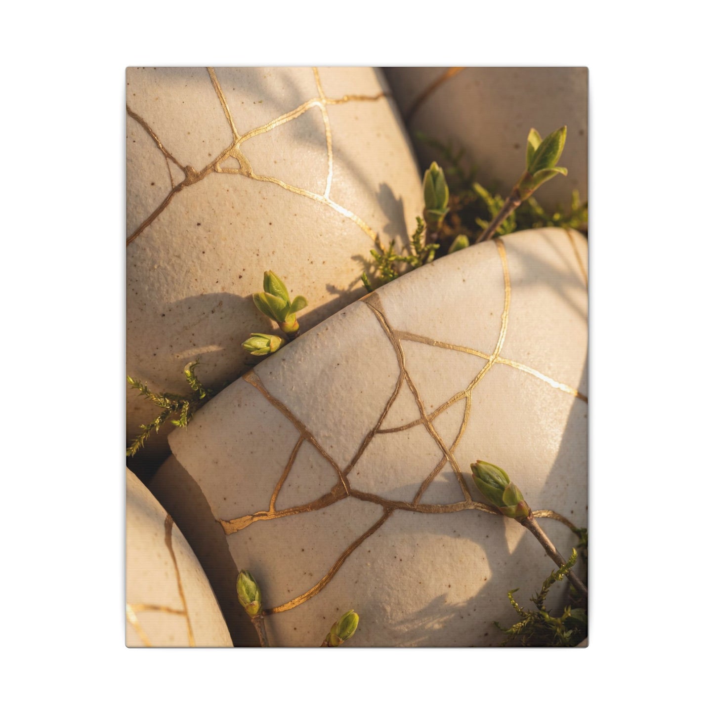 Spring Broken Pottery Gold Vein Canvas Art | Beautiful Decor