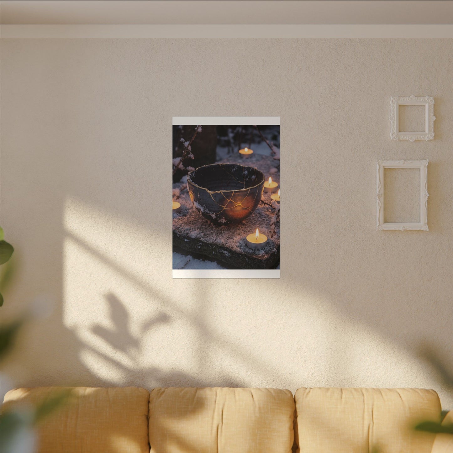 Ceramic Bowl Gold Repair Canvas Art | Beautiful Kintsugi Art