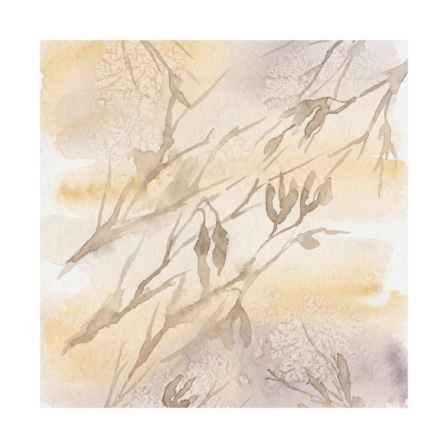 Shadow Play Winter Wall Art Print | Japandi Warm Design