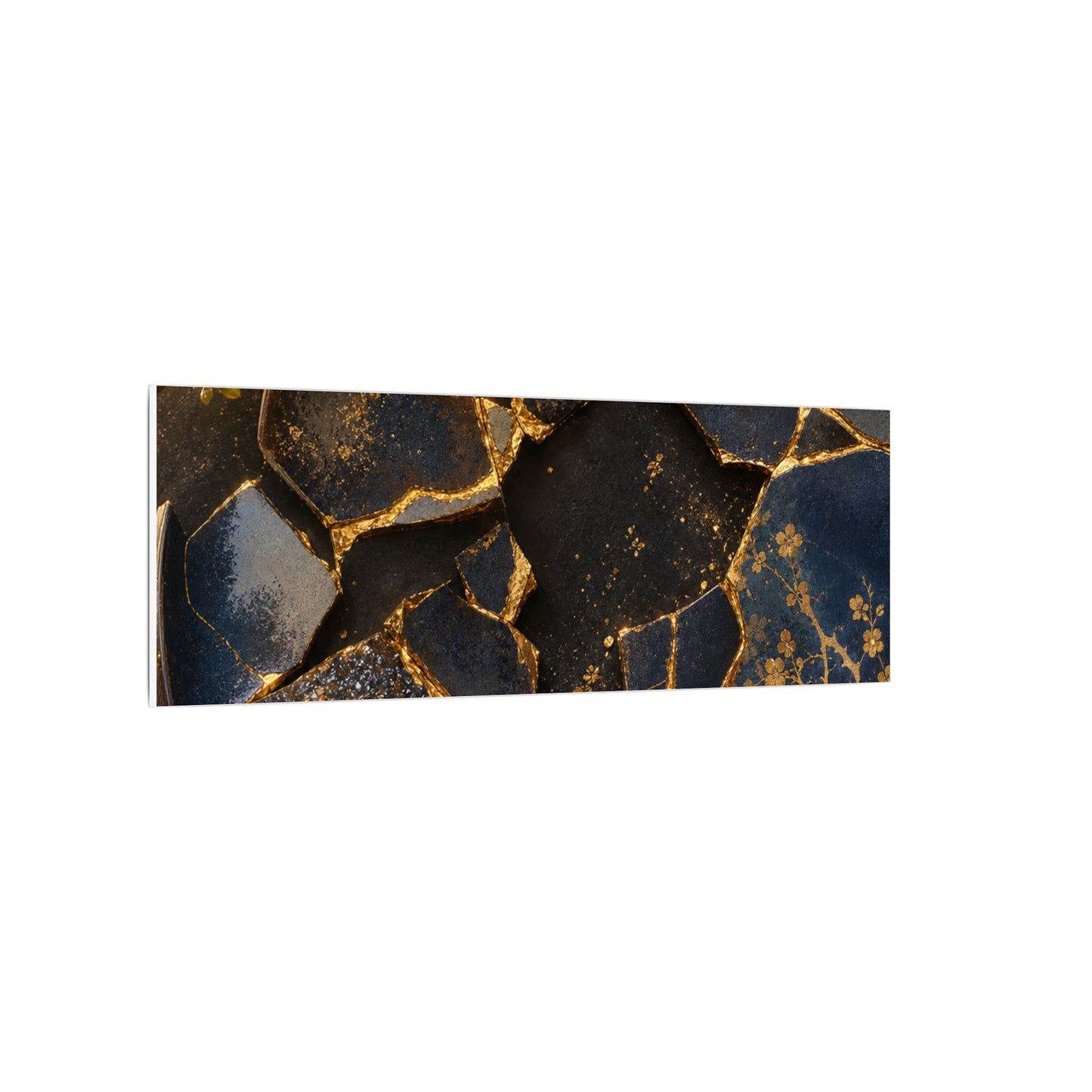Golden Hour Broken Pottery Canvas Art - Kintsugi Ma