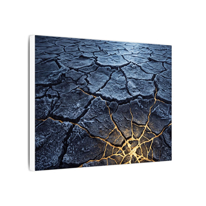 Moonlight Cracked Earth Canvas Art - Kintsugi Mono No Aware