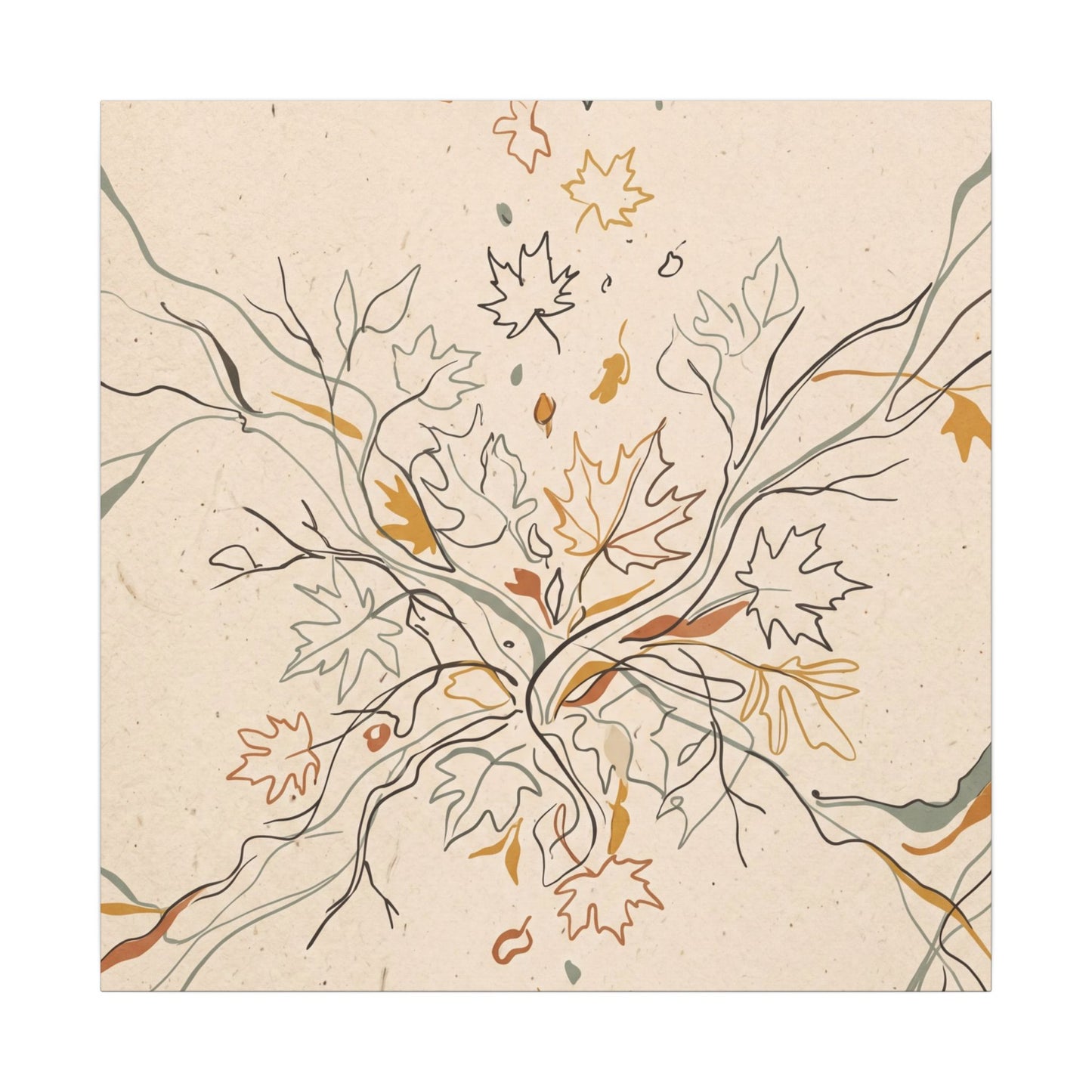 Warm Shadow Play Canvas Art - Minimal Line Japandi