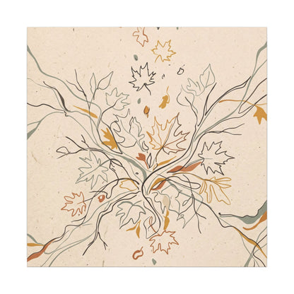 Warm Shadow Play Canvas Art - Minimal Line Japandi