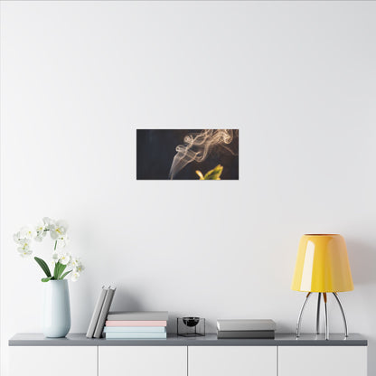 Golden Hour Incense Smoke Canvas Art - Dark Japandi Kanso