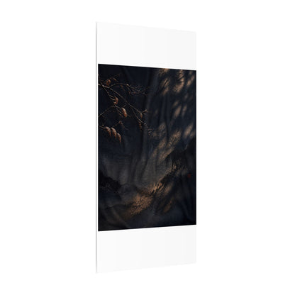 Atmospheric Silk Drape Canvas Art - Charcoal Ink Dark Japandi