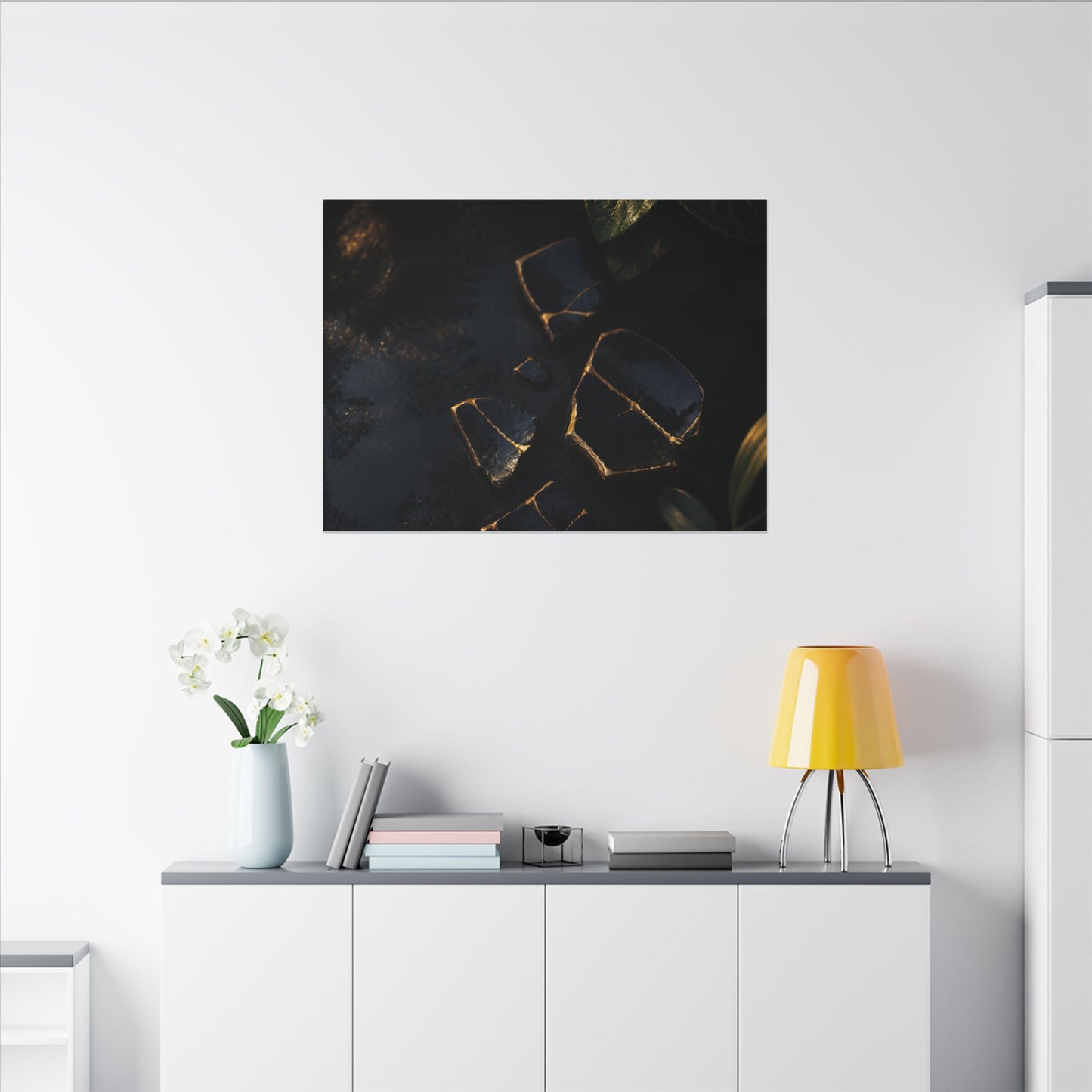 Summer Broken Pottery Moody Minimal Canvas Art | Atmospheric Decor
