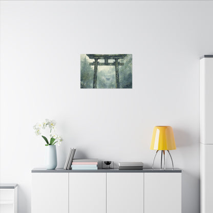 Earthy Torii Gate Canvas Art - Watercolor Japandi