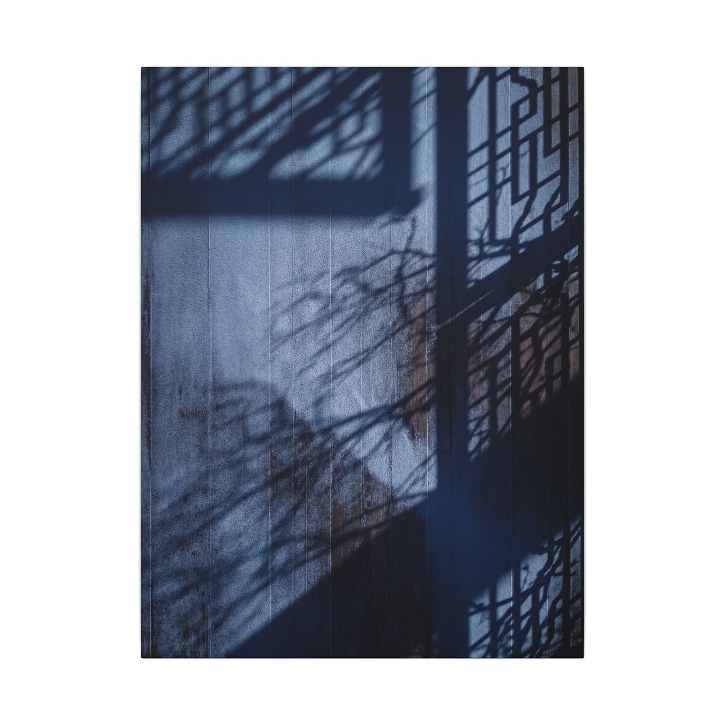 Shadow Play Moody Minimal Canvas Art | Moody Dark Japandi Art