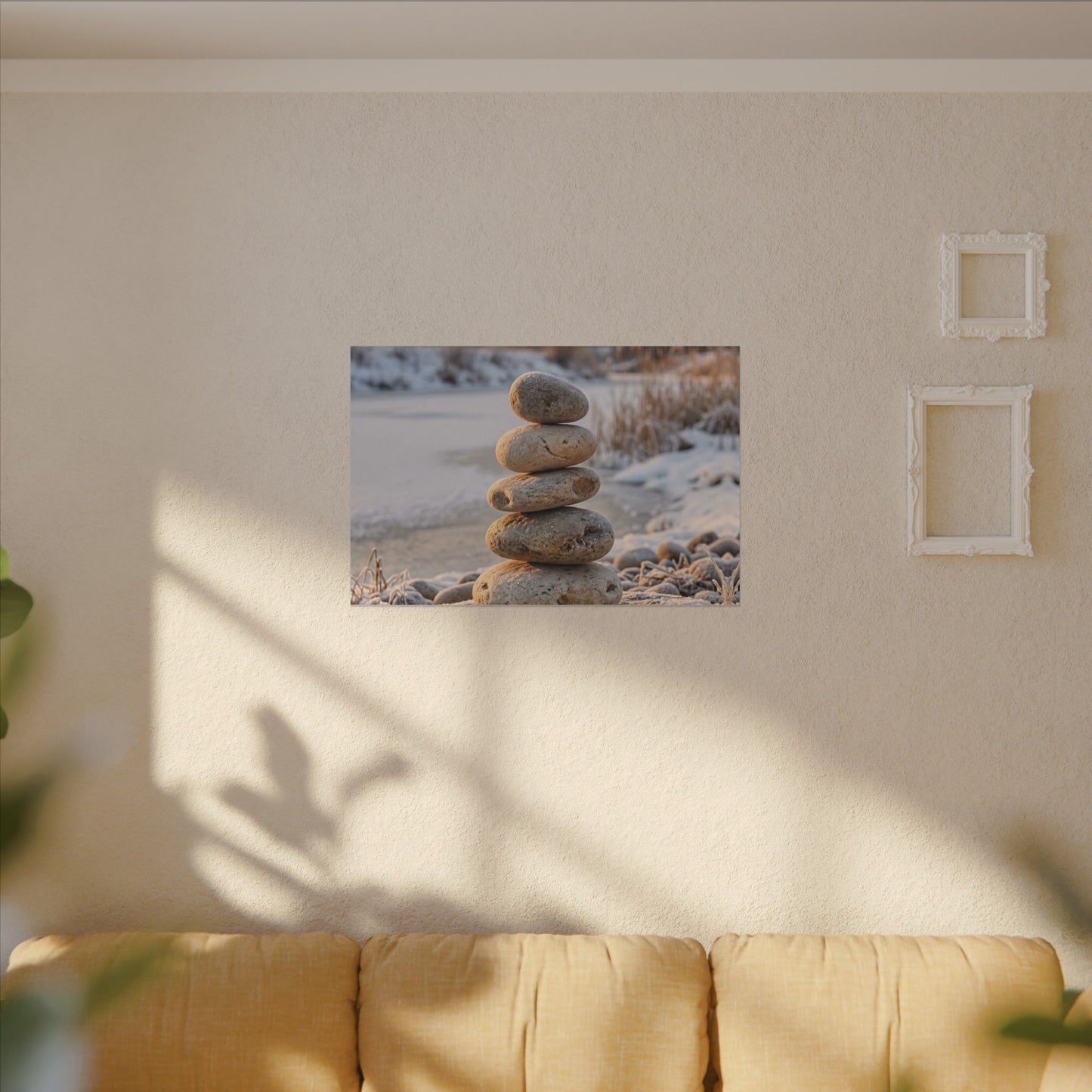 Ma River Stones Canvas Art - Japandi Japanese Pattern