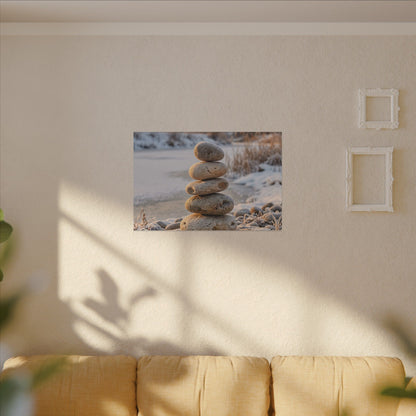 Ma River Stones Canvas Art - Japandi Japanese Pattern