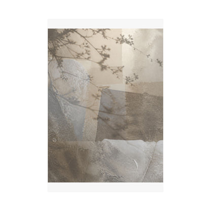 Shadow Play Winter Wall Art Print | Japandi Elegant Design