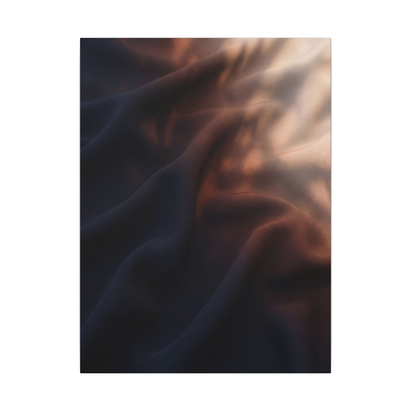 Dark Japandi Silk Drape in Dawn | Shadow Zen Canvas Art