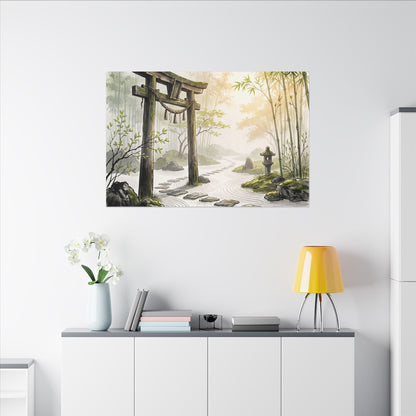 Peaceful Torii Gate Canvas Art - Karesansui Zen