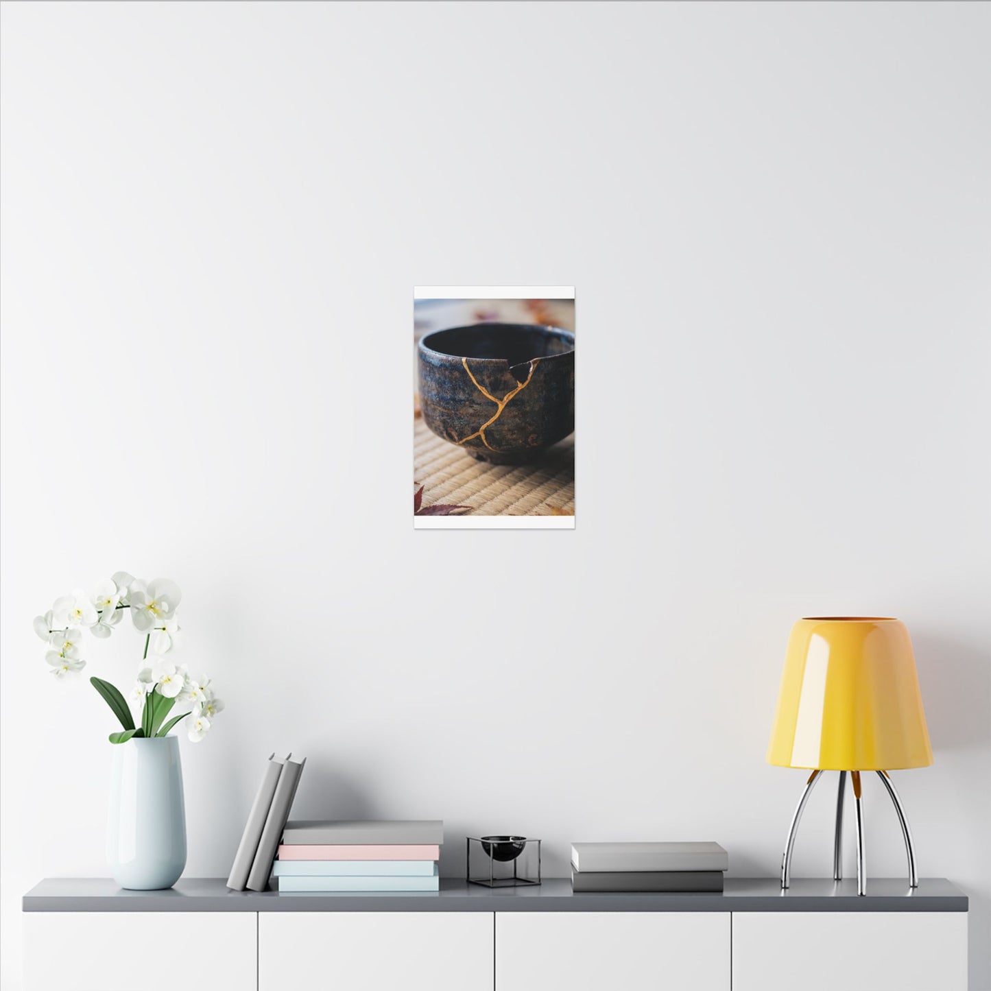 Tea Ceremony Autumn Canvas Art | Kintsugi Healing Design