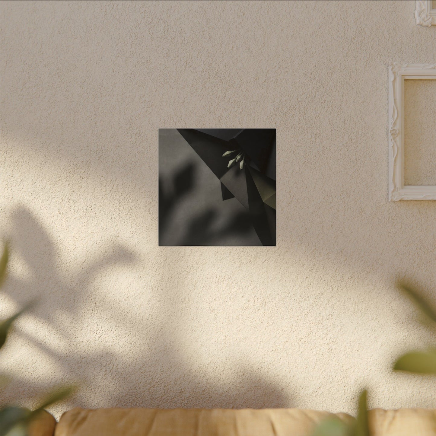 Paper Fold Moody Minimal Canvas Art | Luxurious Dark Japandi Art