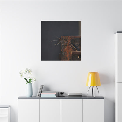 Ma Rust Patina Canvas Art - Dark Japandi Dark Texture