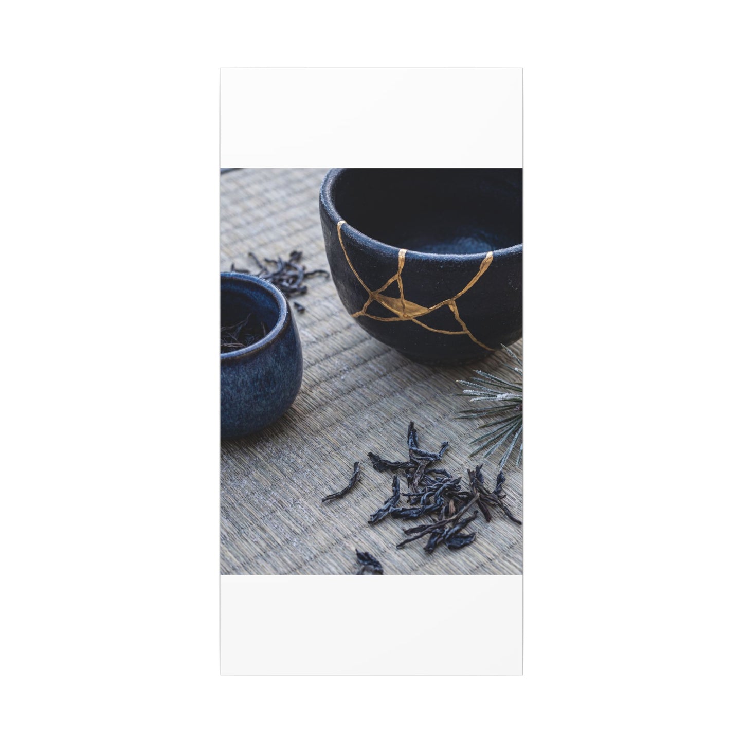 Kintsugi Tea Ceremony in Overcast | Gold Vein Canvas Art