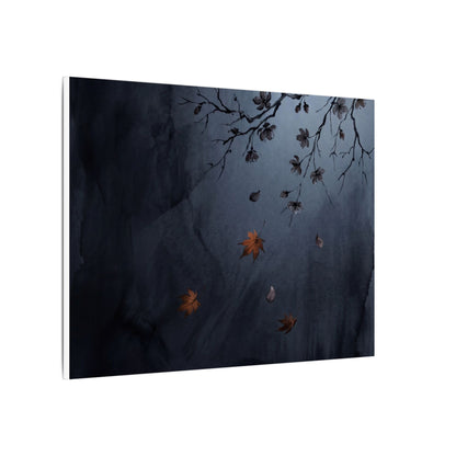 Autumn Cherry Blossom Charcoal Ink Canvas Art | Atmospheric Decor