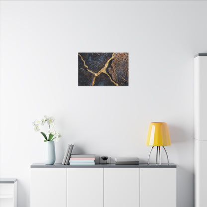 Winter Rust Patina Gold Vein Canvas Art | Resilient Decor