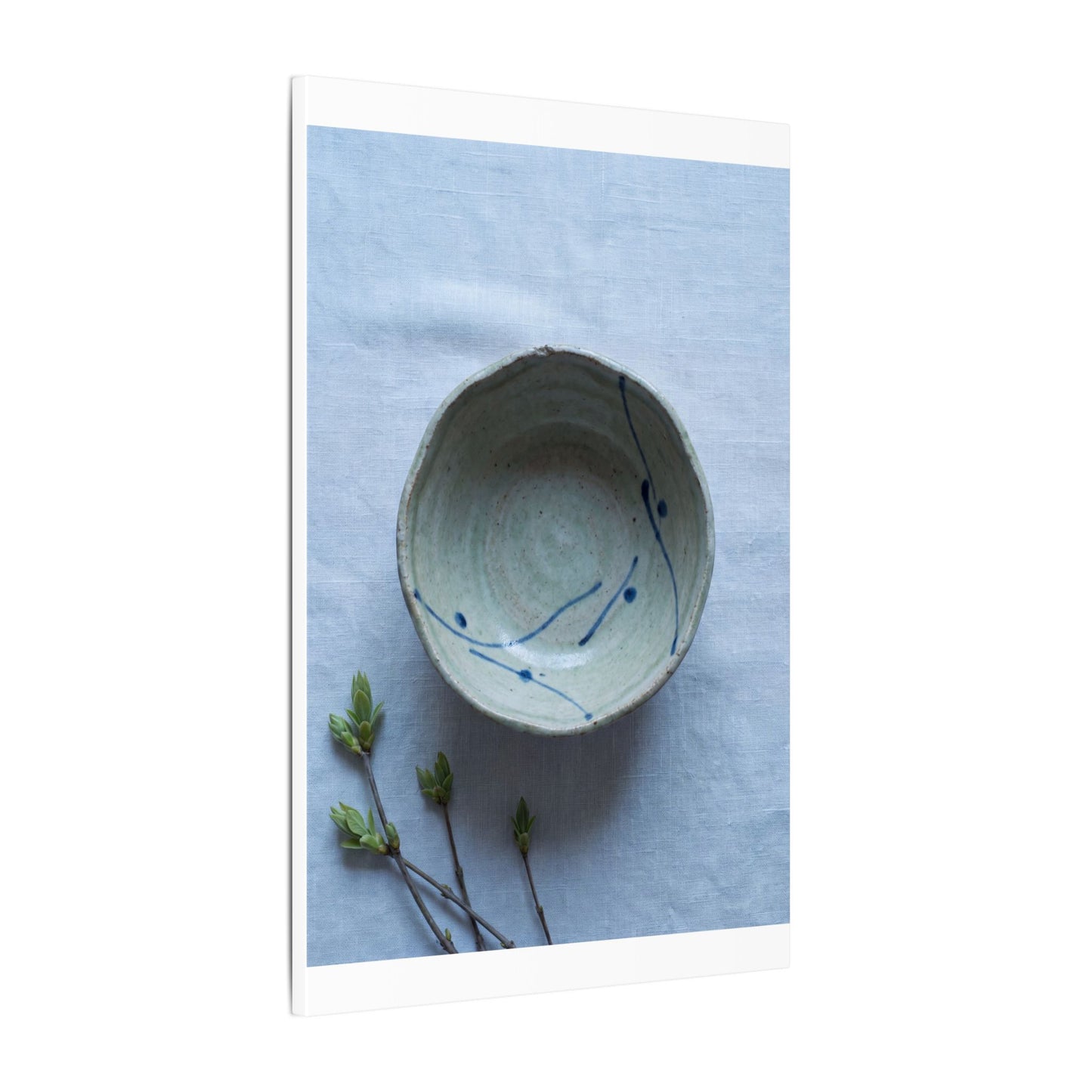 Spring Ceramic Bowl Minimal Line Canvas Art | Warm Decor
