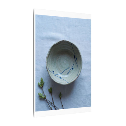 Spring Ceramic Bowl Minimal Line Canvas Art | Warm Decor