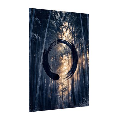 Bamboo Grove Canvas Art | Winter Zen Enso Art