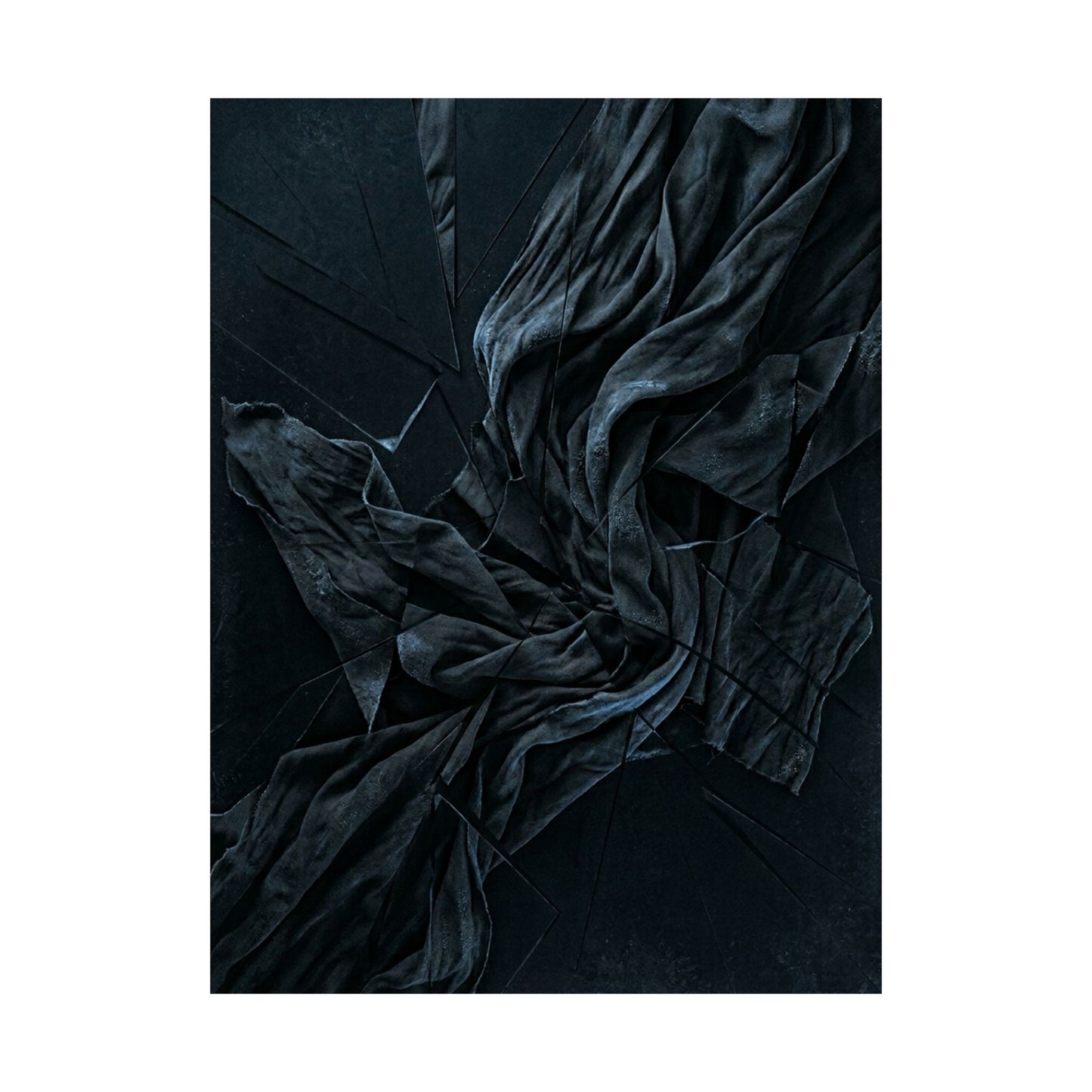 Silk Drape Wall Art Print | Winter Dark Japandi Moody Minimal Art