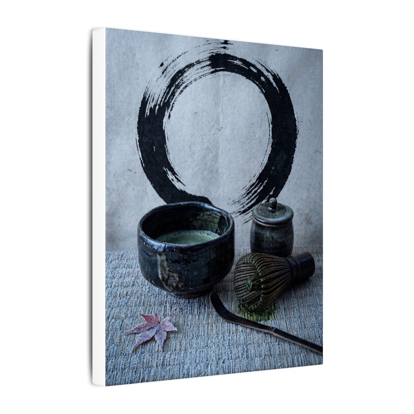 Tea Ceremony Canvas Art | Winter Zen Enso Art