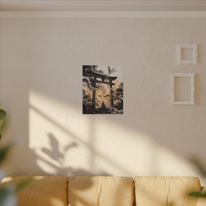 Torii Gate Ukiyo E Inspired Canvas Art | Serene Zen Art