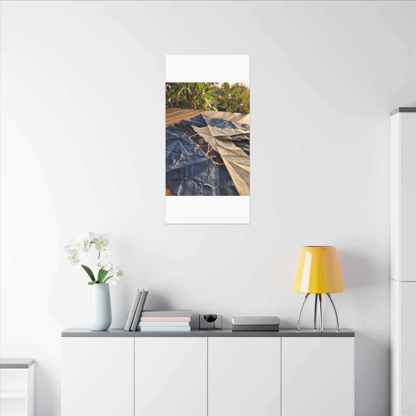 Golden Hour Paper Fold Canvas Art - Kintsugi Ma