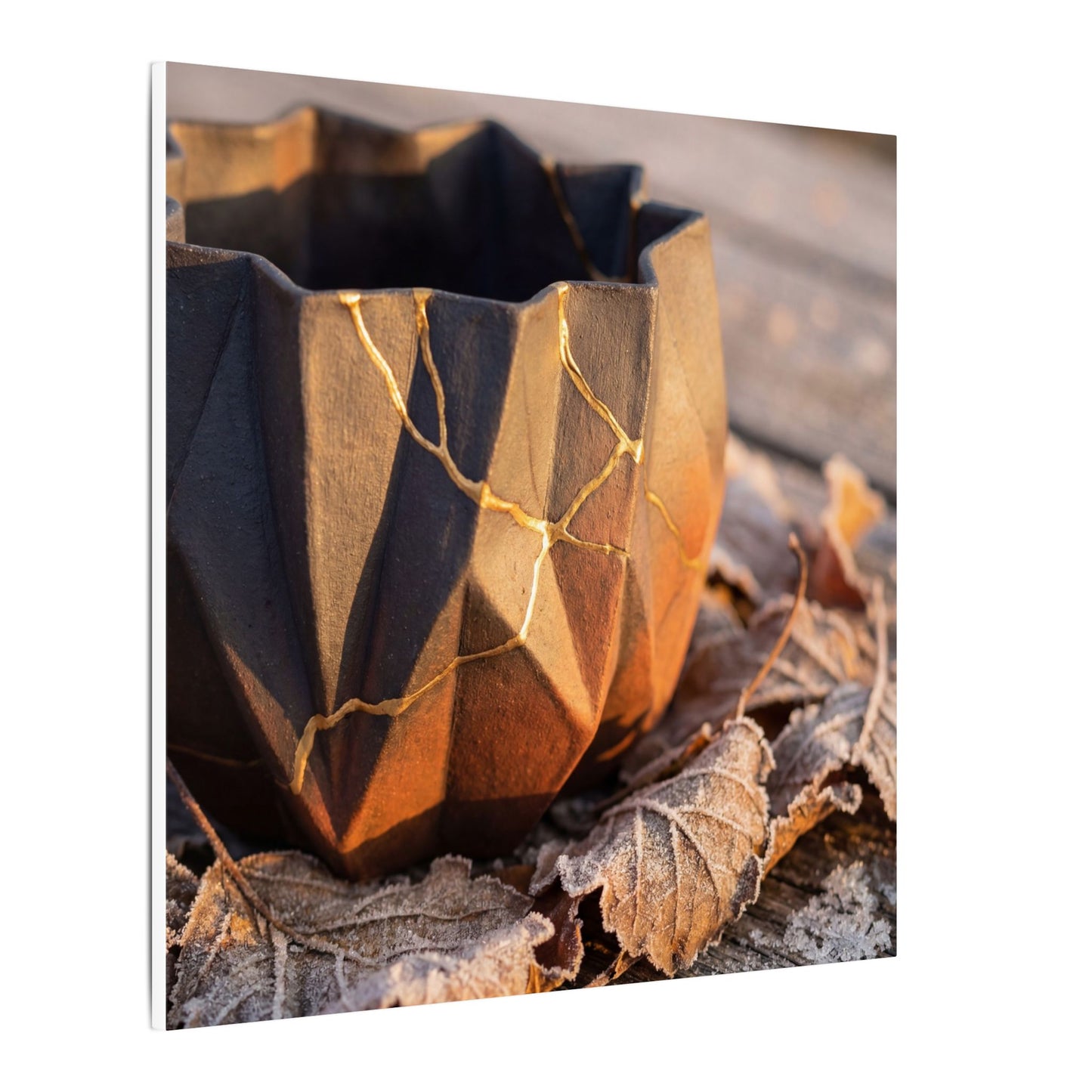 Paper Fold Gold Repair Canvas Art | Philosophical Kintsugi Art