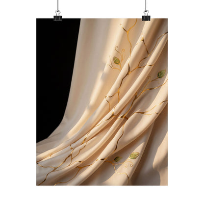 Silk Drape Crackle Gold Wall Art Print | Philosophical Kintsugi Art