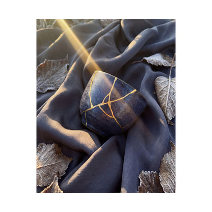 Resilient Silk Drape Wall Art Print - Gold Repair Kintsugi