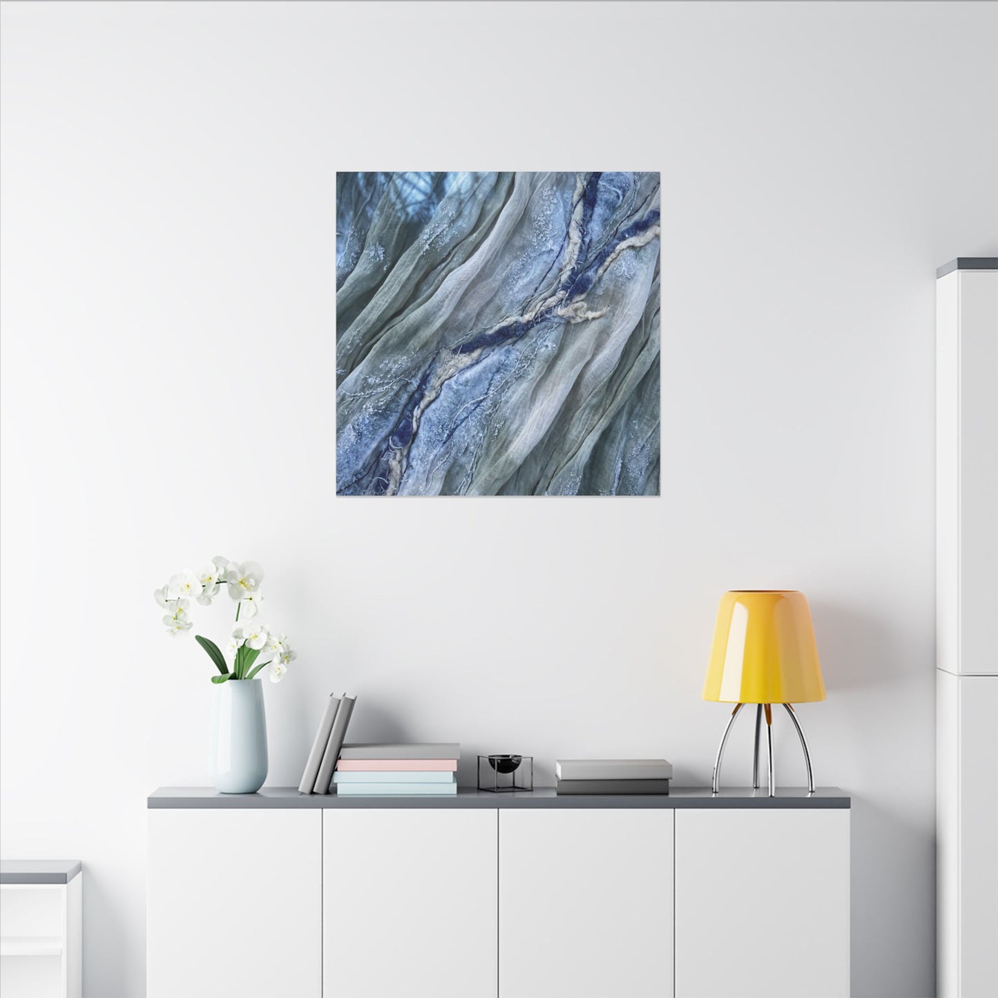 Moonlight Silk Drape Canvas Art - Japandi Mono No Aware