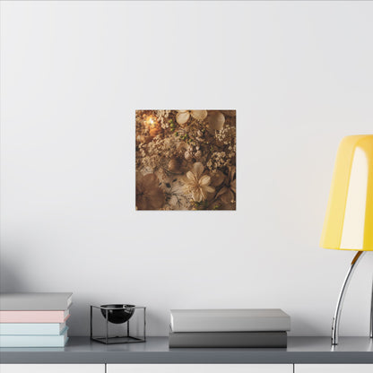 Spring Dried Flowers Japanese Pattern Canvas Art | Earthy Decor