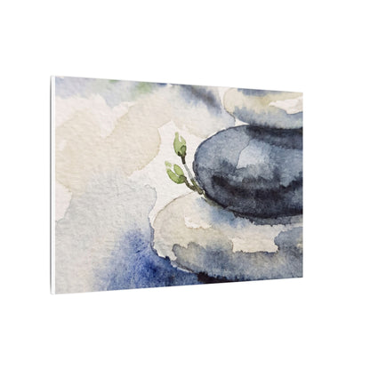 River Stones Watercolor Canvas Art | Cozy Japandi Art
