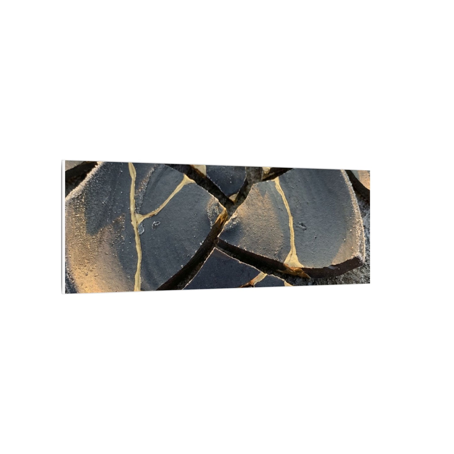 Broken Pottery Winter Canvas Art | Kintsugi Resilient Design