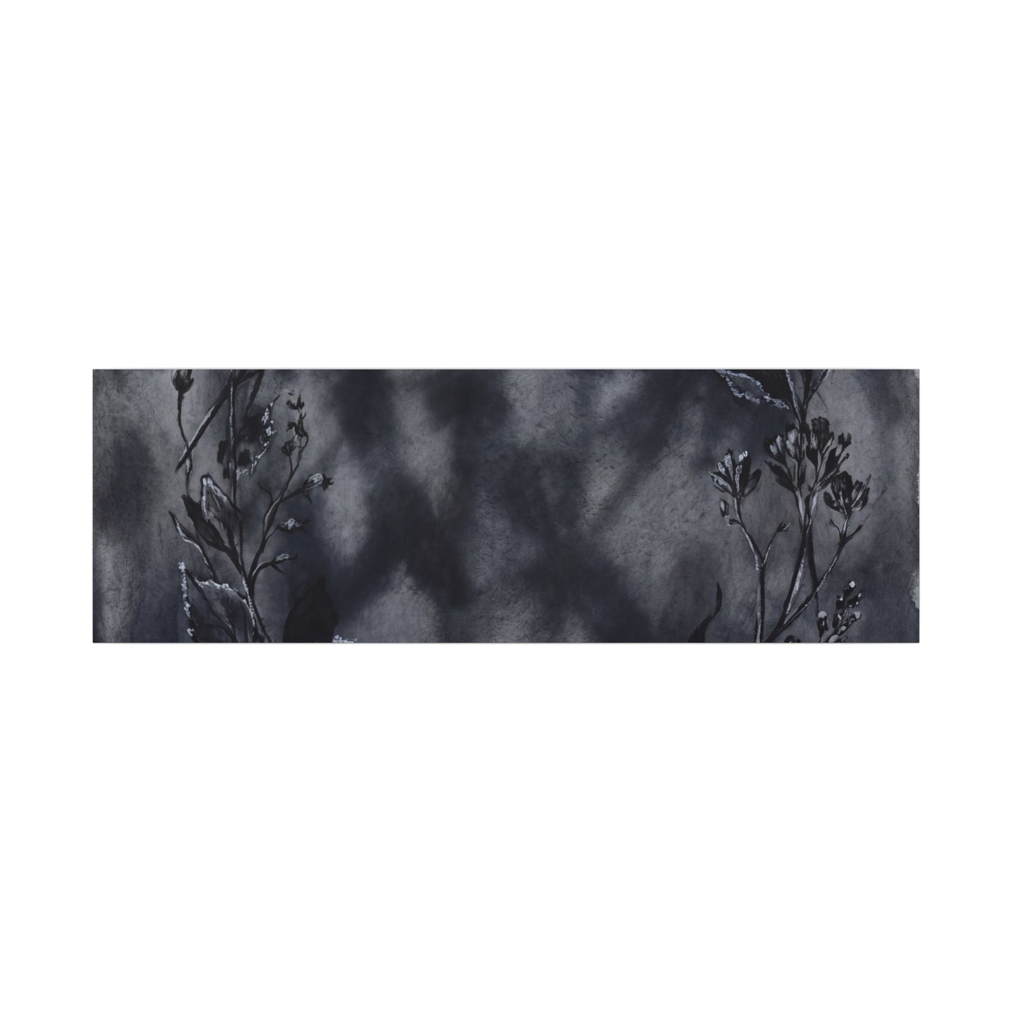 Dried Flowers Canvas Art | Winter Dark Japandi Shadow Zen Art