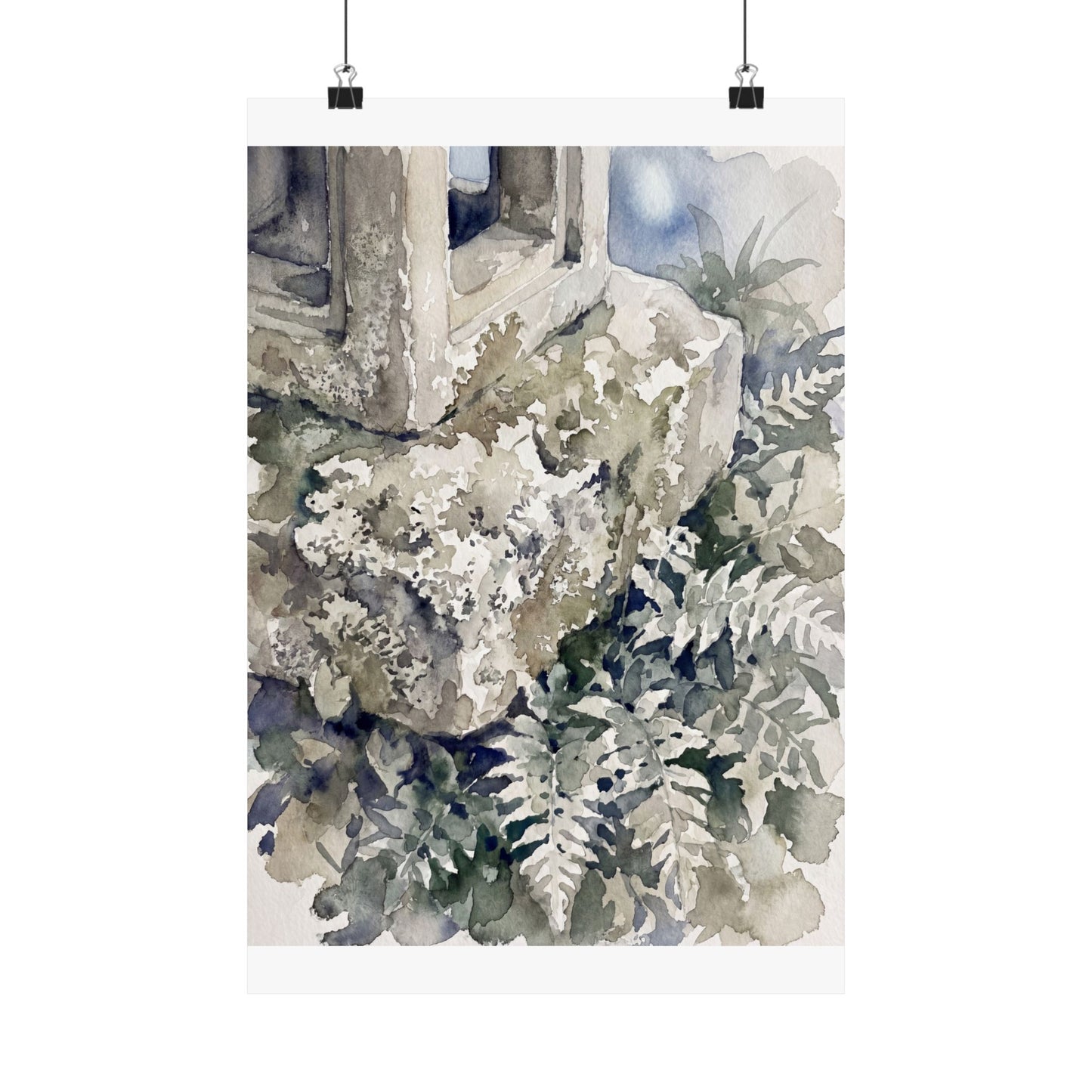 Moonlight Stone Lantern Wall Art Print - Japandi Fukinsei Art Print