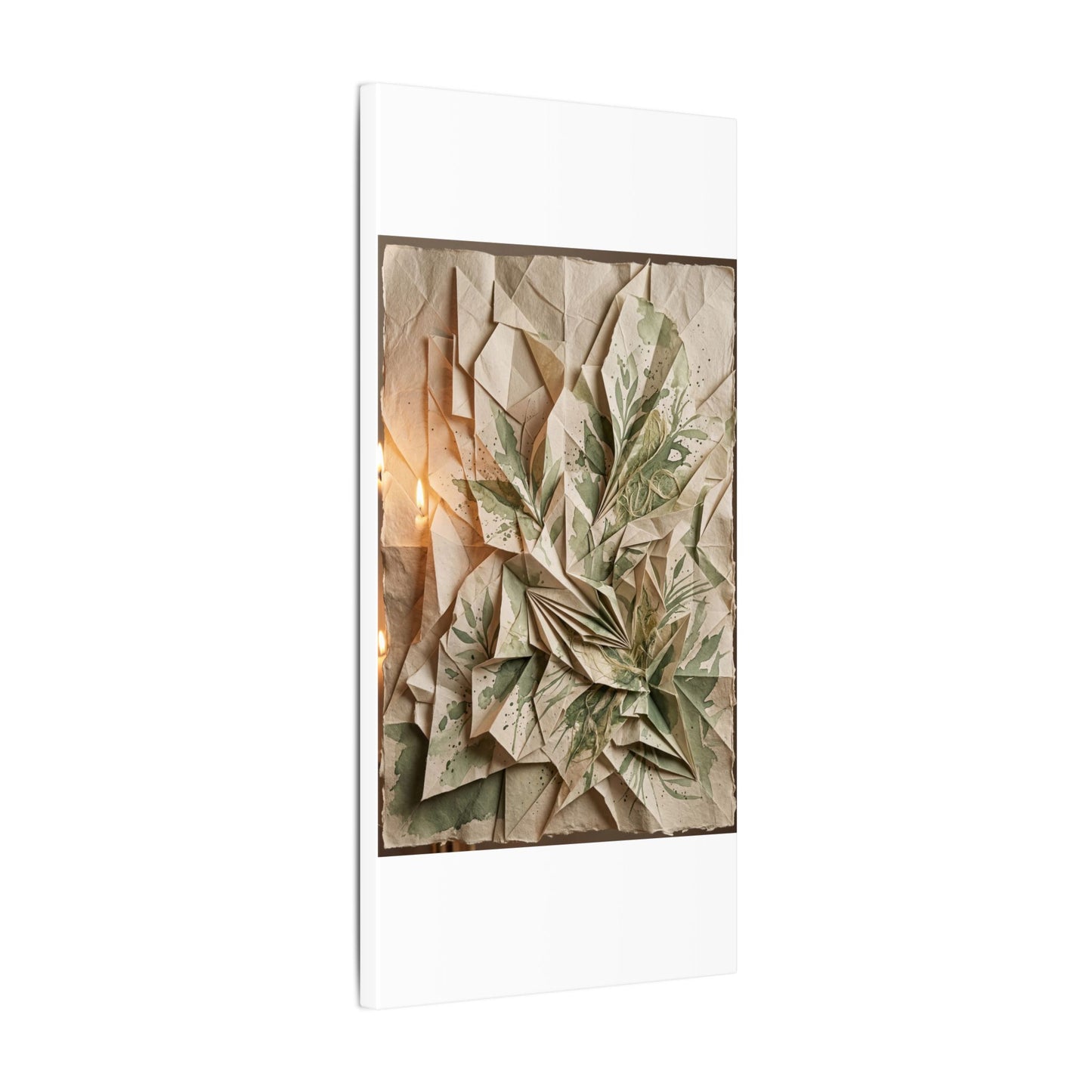 Japandi Paper Fold in Candlelight | Texture Canvas Art