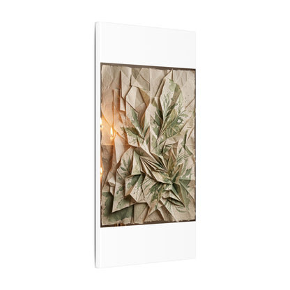 Japandi Paper Fold in Candlelight | Texture Canvas Art