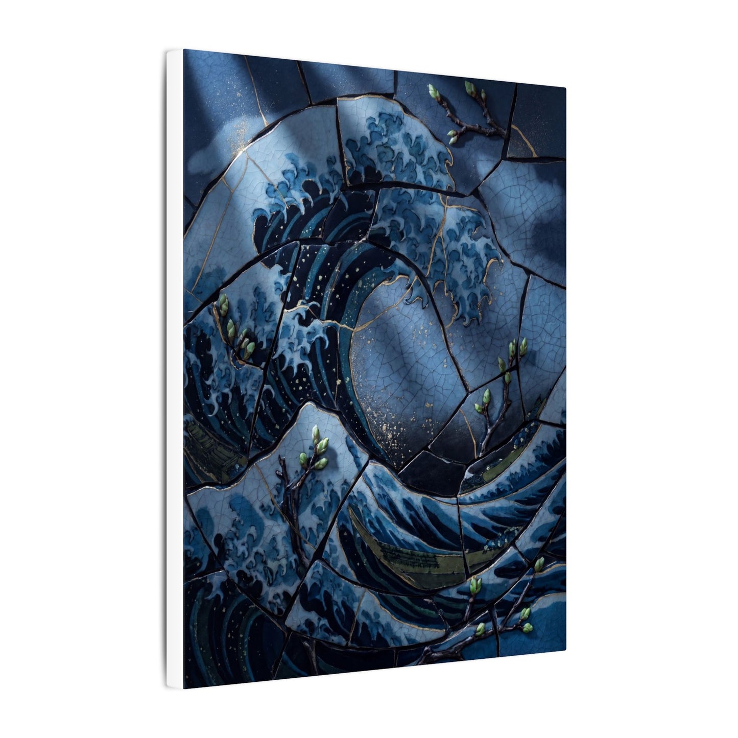 Ocean Wave Spring Canvas Art | Kintsugi Artful Design