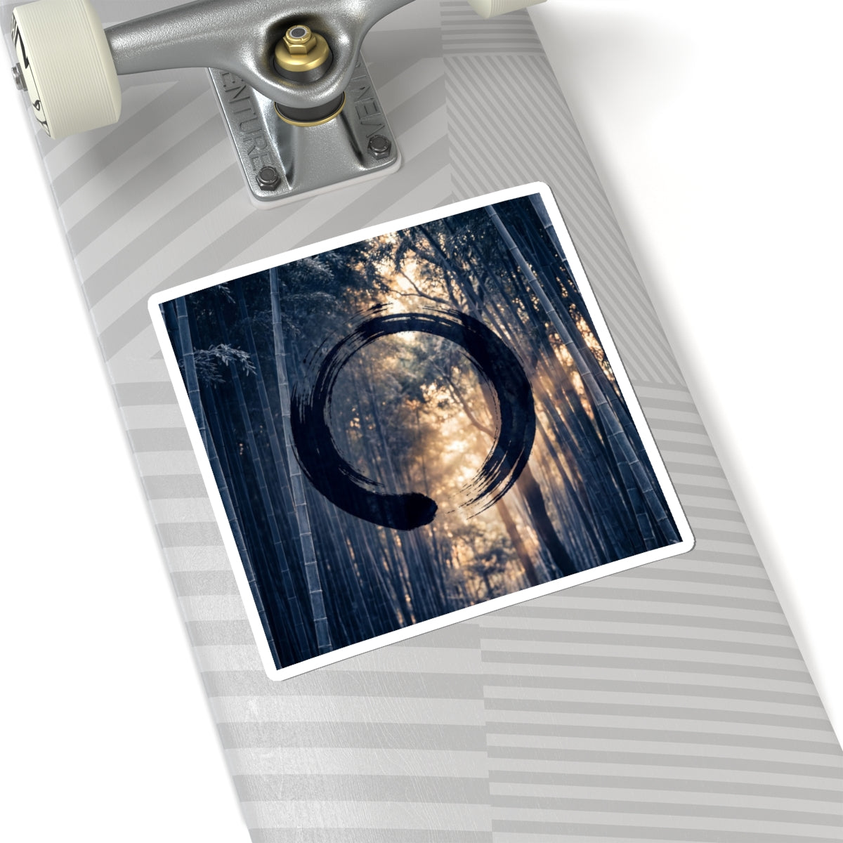 Zen Bamboo Grove in Golden Hour | Enso Sticker Art Print