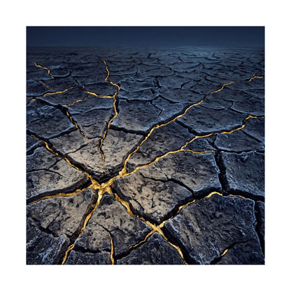 Ma Cracked Earth Wall Art Print - Kintsugi Broken Beauty
