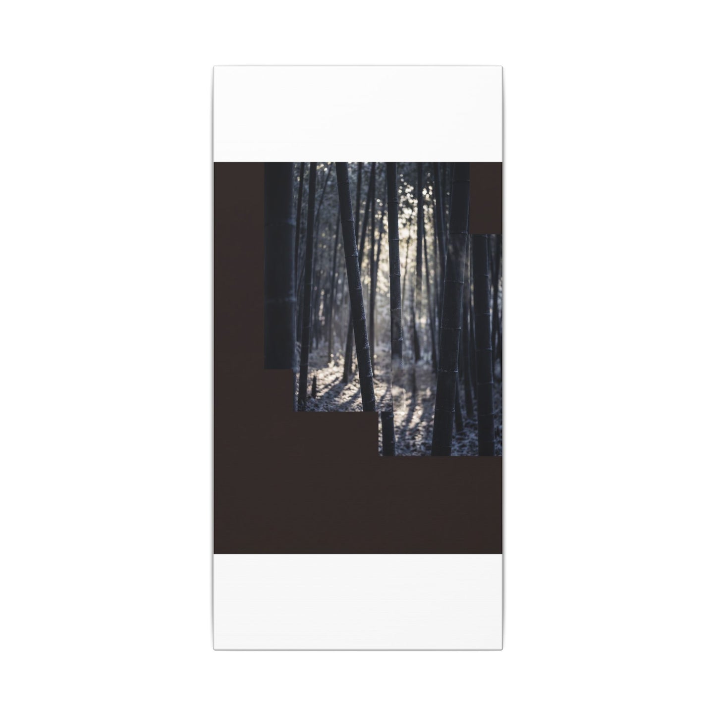 Bamboo Grove Canvas Art | Winter Dark Japandi Moody Minimal Art